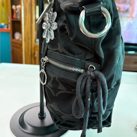 Coach Black Poppy Hand Bag with Silver Hangtag - Picture 9 of 12